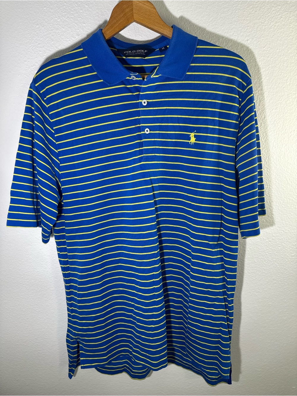 Striped Polo Ralph Lauren Shirt - Blue with Yellow Stripe